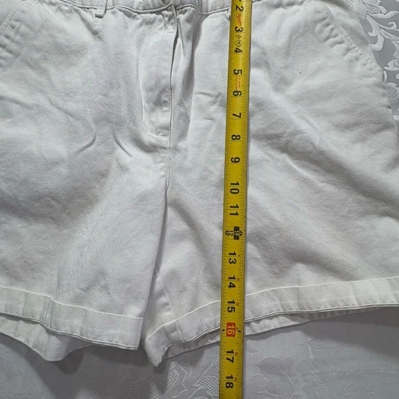 Lauren Ralph Lauren Shorts Women’s 12 White Cotton Short Chino Flat Front Cuffed - Picture 5 of 6